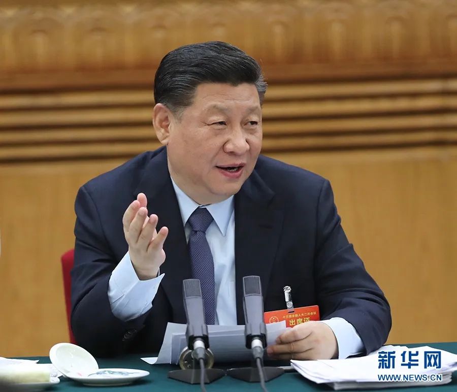 2019年3月7日，習(xí)近平參加十三屆全國人大二次會議甘肅代表團(tuán)的審議。新華社記者 鞠鵬 攝